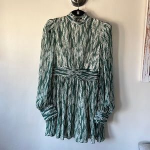 Aqua Lurex High Neck Mini Dress never worn